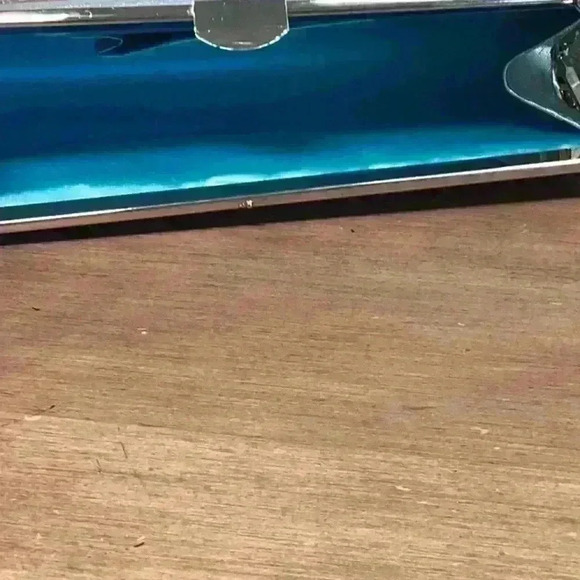 Aqua Blue and Silver Sparkly Clutch / Bag for Evening and Party - Picture 8 of 9